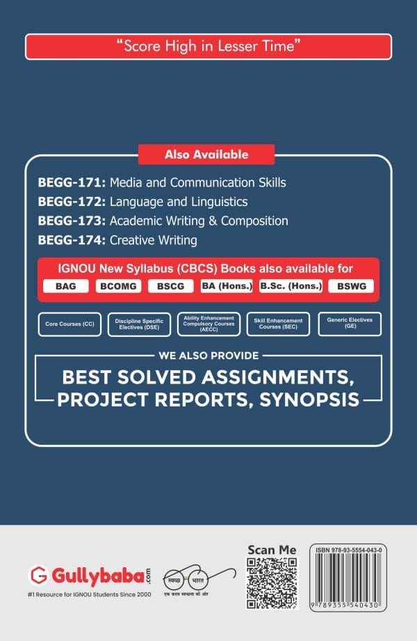 IGNOU BEGG-174 - Creative Writing, Latest CBCS Help Book Edition
