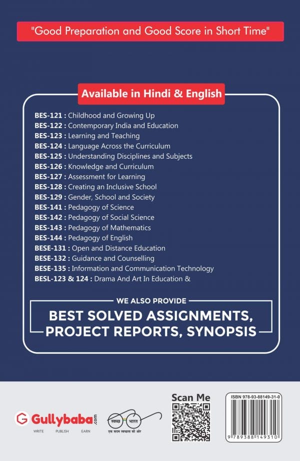 IGNOU BES-127 - Assessment for Learning, Latest Help Book Edition