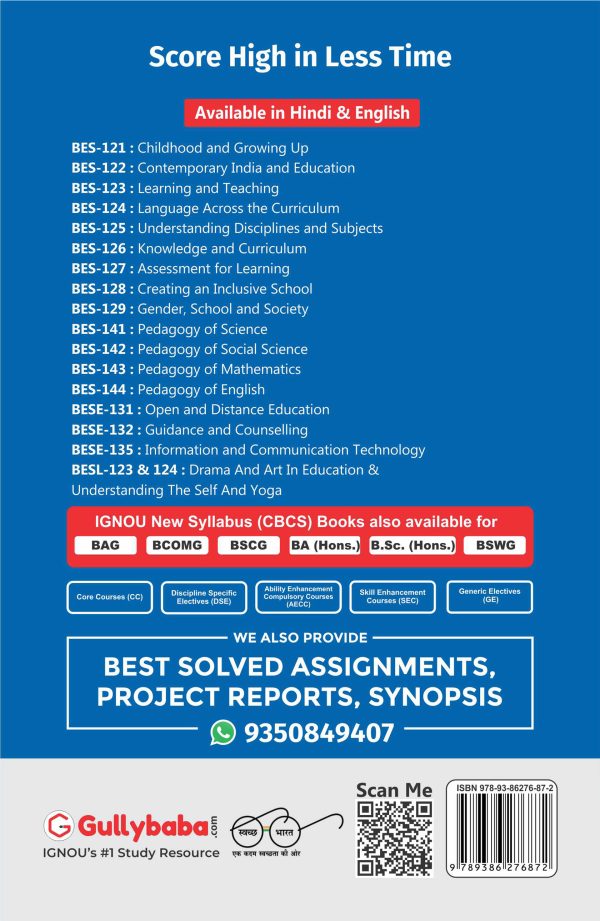 IGNOU BES-141 - Pedagogy of Science, Latest Help Book Edition