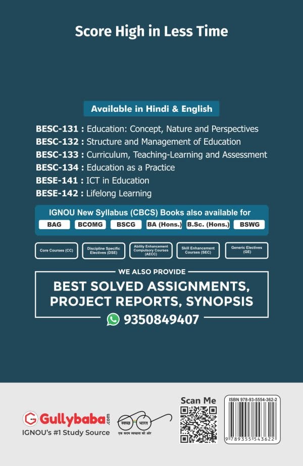 IGNOU BESE-142 - Lifelong Learning, Latest CBCS Help Book Edition