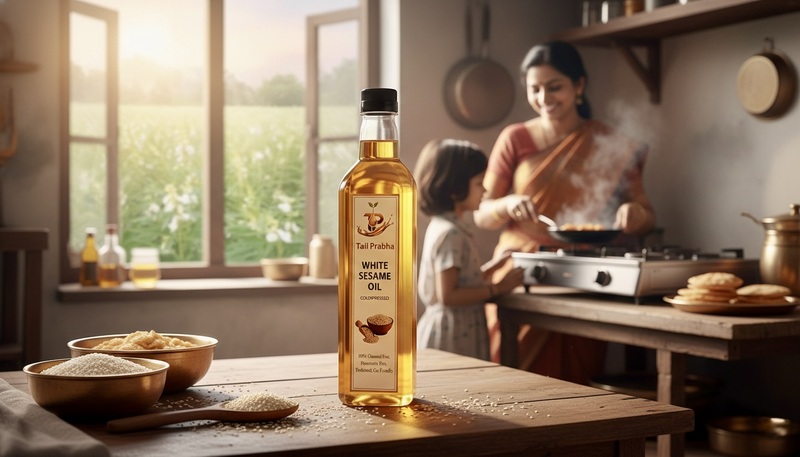 White Seasame Oil (Cold & Wood Pressed)