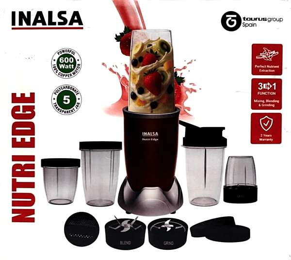 BG Inalsa Nutri Edge 5J Red Metallic, Metallic Silver