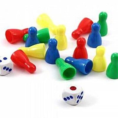 LUDO & CHESS WOODEN  GOLD 19 MM. WITH COINS  ..