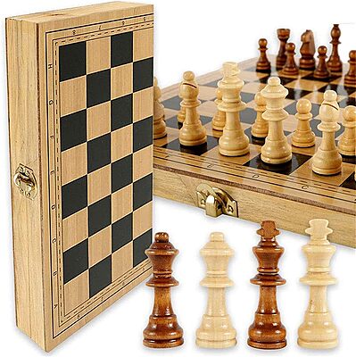 CHESS BOARD FOLD ASHOKA WITH WOODEN COINS