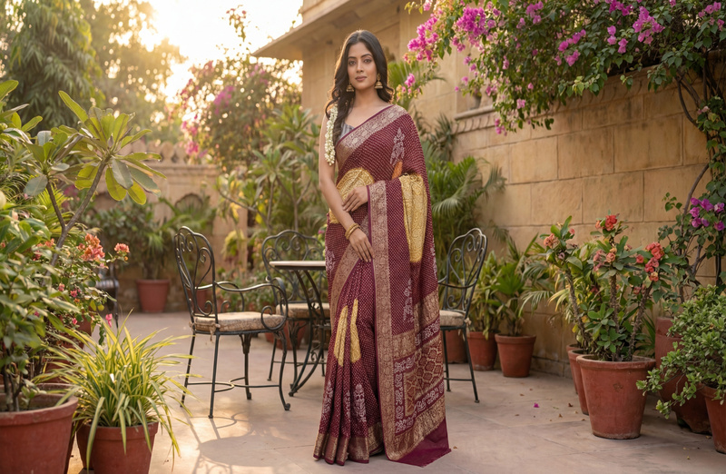 Kala Sanskruti Chiku & Wine Color Pure Banarasi Saree 6.5M Elegant Traditional Wear Graceful Pure Banarasi Saree Handcrafted Artistry for Woman