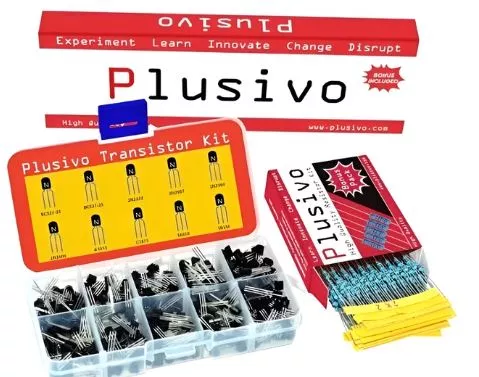 Plusivo BJT Transistors Assortment Kit with Bonus Resistor Pack