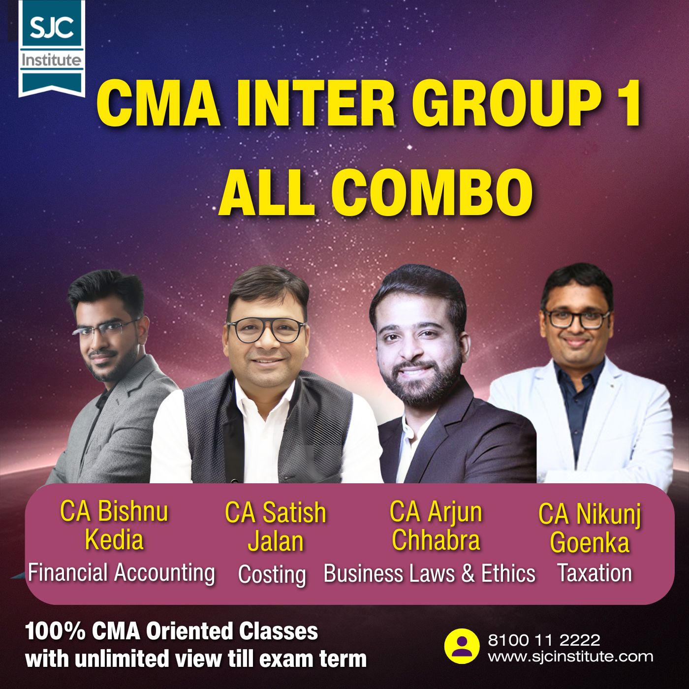 CMA Inter Group 1 All Combo (COST + BLE + TAX + FA) By CA Satish Jalan,CA Arjun Chhabra,CA Nikunj Goenka, CA Bishnu Kedia CMA Inter Group 1 All Combo (COST + BLE + TAX + FA) By CA Satish Jalan,CA Arjun Chhabra,CA Nikunj Goenka, CA Bishnu Kedia