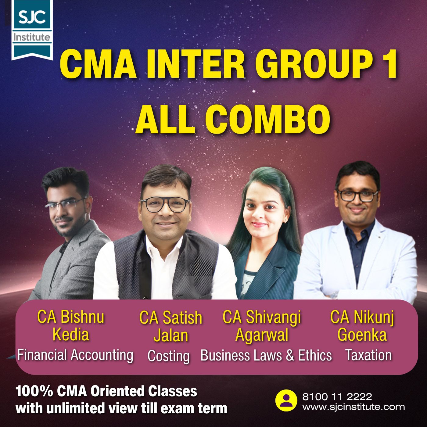 CMA Inter Group 1 All Combo (COST + BLE + TAX + FA) By CA Satish Jalan,CA Shivangi Agarwal,CA Nikunj Goenka, CA Bishnu Kedia