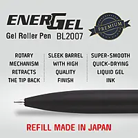 PENTEL BL2007 ENERGEL BK+GLD BODY - BLUE INK PENTEL BL2007 ENERGEL BK+GLD BODY - BLUE INK