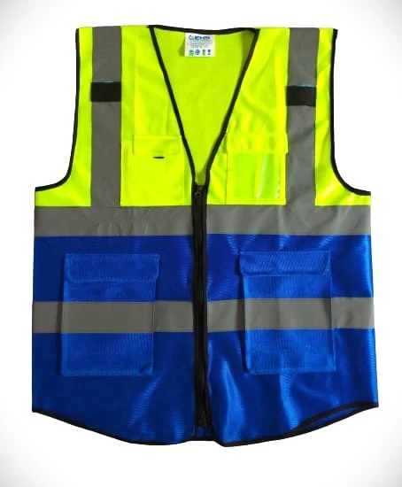HIGH VISIBILITY SAFETY JACKET MULTI COLOR (Green/Blue)120GSM