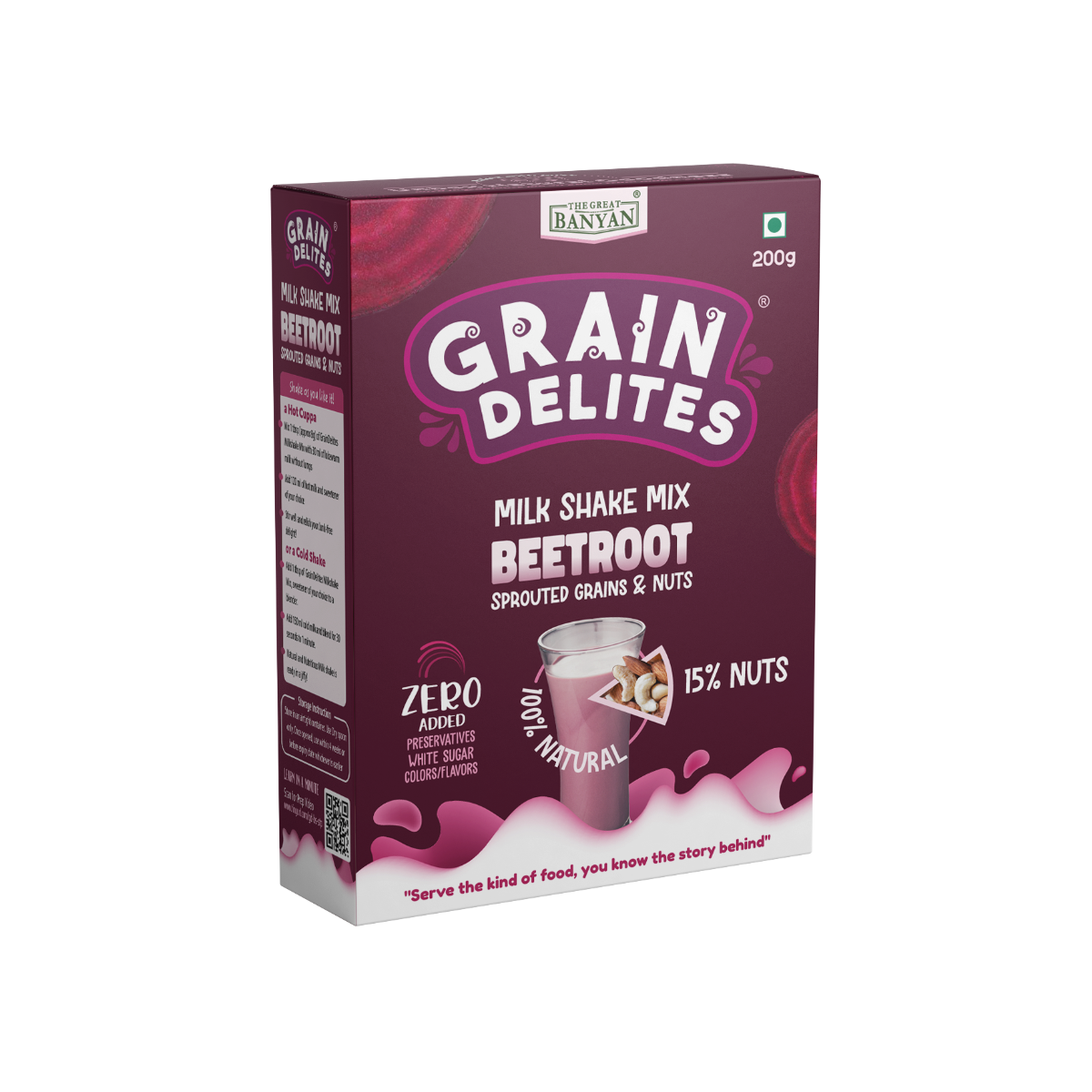 GrainDelites Milkshake Mix - Beetroot, Sprouted Grains, Millets and Nuts