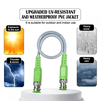 BNC Cable (Coxial) with Copper Wire Molded for CCTV Surveillance Camera | (Gold) - (Pack of 10Unit)