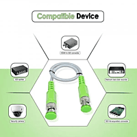 BNC Cable (Coxial) with Copper Wire Molded for CCTV Surveillance Camera | (Gold) - (Pack of 10Unit)