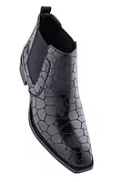 Men’s  Patent Croc-Pattern Chelsea Boots