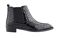 Men’s  Patent Croc-Pattern Chelsea Boots