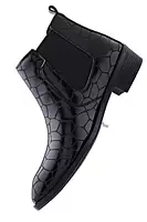 Men’s  Patent Croc-Pattern Chelsea Boots
