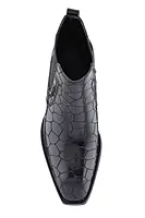 Men’s  Patent Croc-Pattern Chelsea Boots