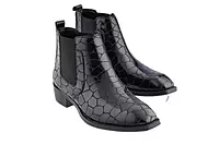 Men’s  Patent Croc-Pattern Chelsea Boots