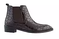 Men’s  Patent Croc-Pattern Chelsea Boots