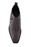 Men’s  Patent Croc-Pattern Chelsea Boots