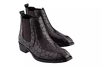 Men’s  Patent Croc-Pattern Chelsea Boots