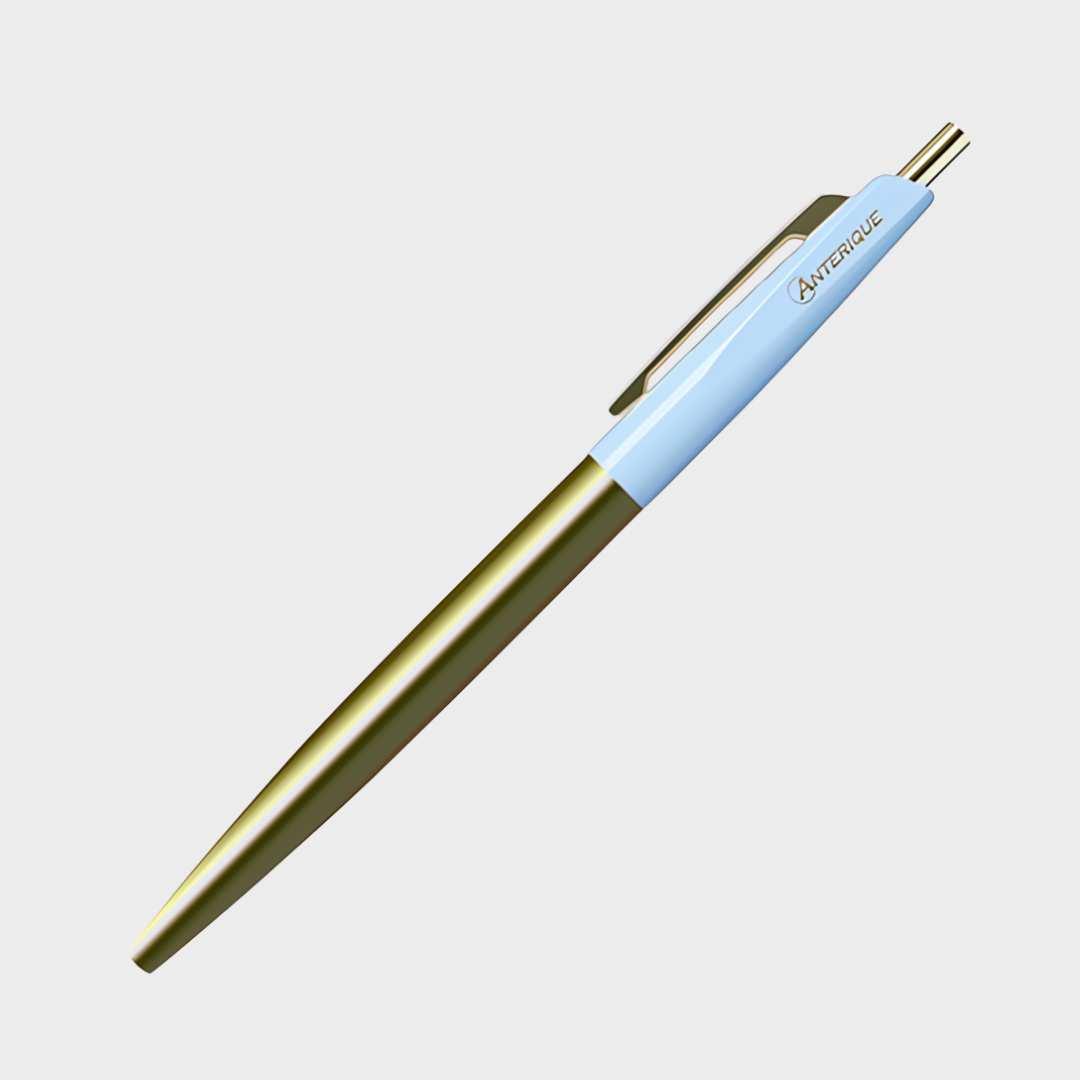 Anterique Brass Oil-based Ballpoint Pen 0.5 Aqua Blue