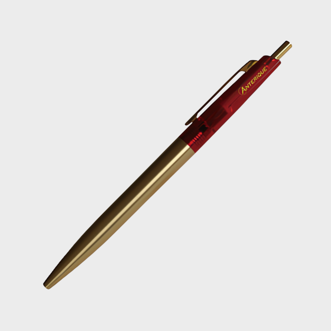 Anterique Brass Oil-based Ballpoint Pen 0.5 Transparent Red