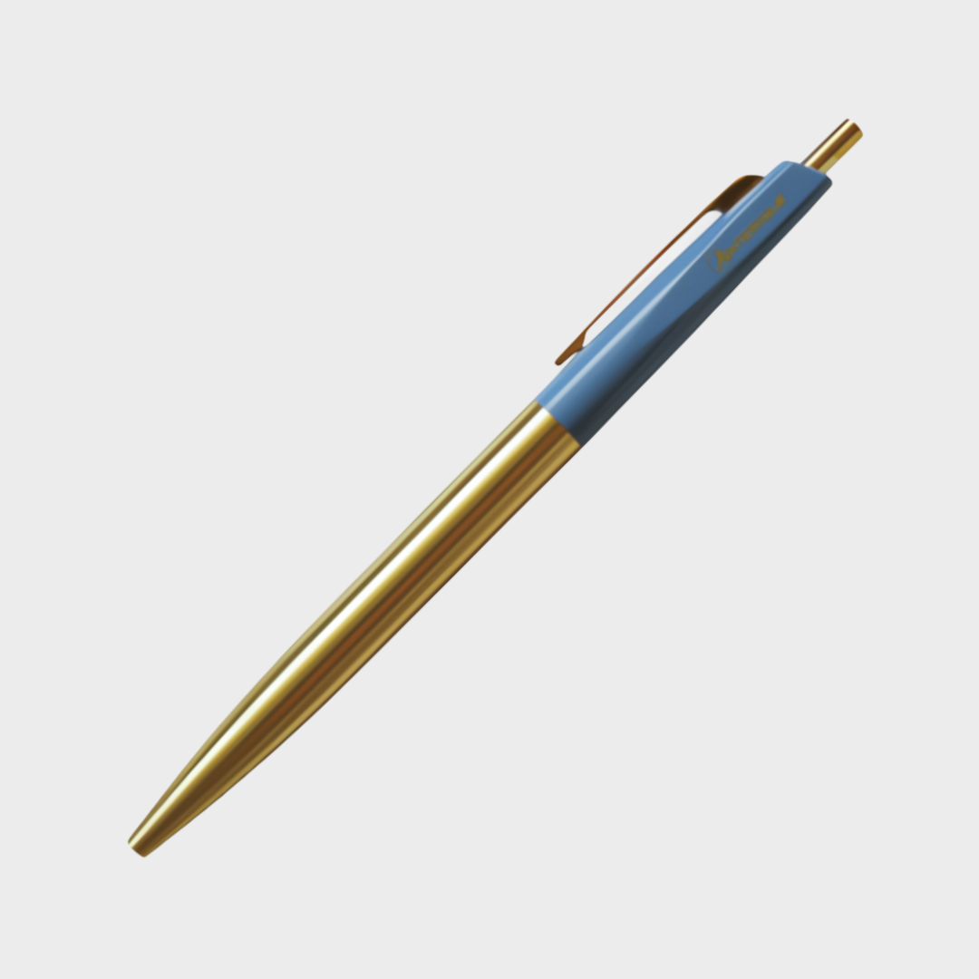 Anterique Brass Oil-based Ballpoint Pen 0.5 Vermeer Blue