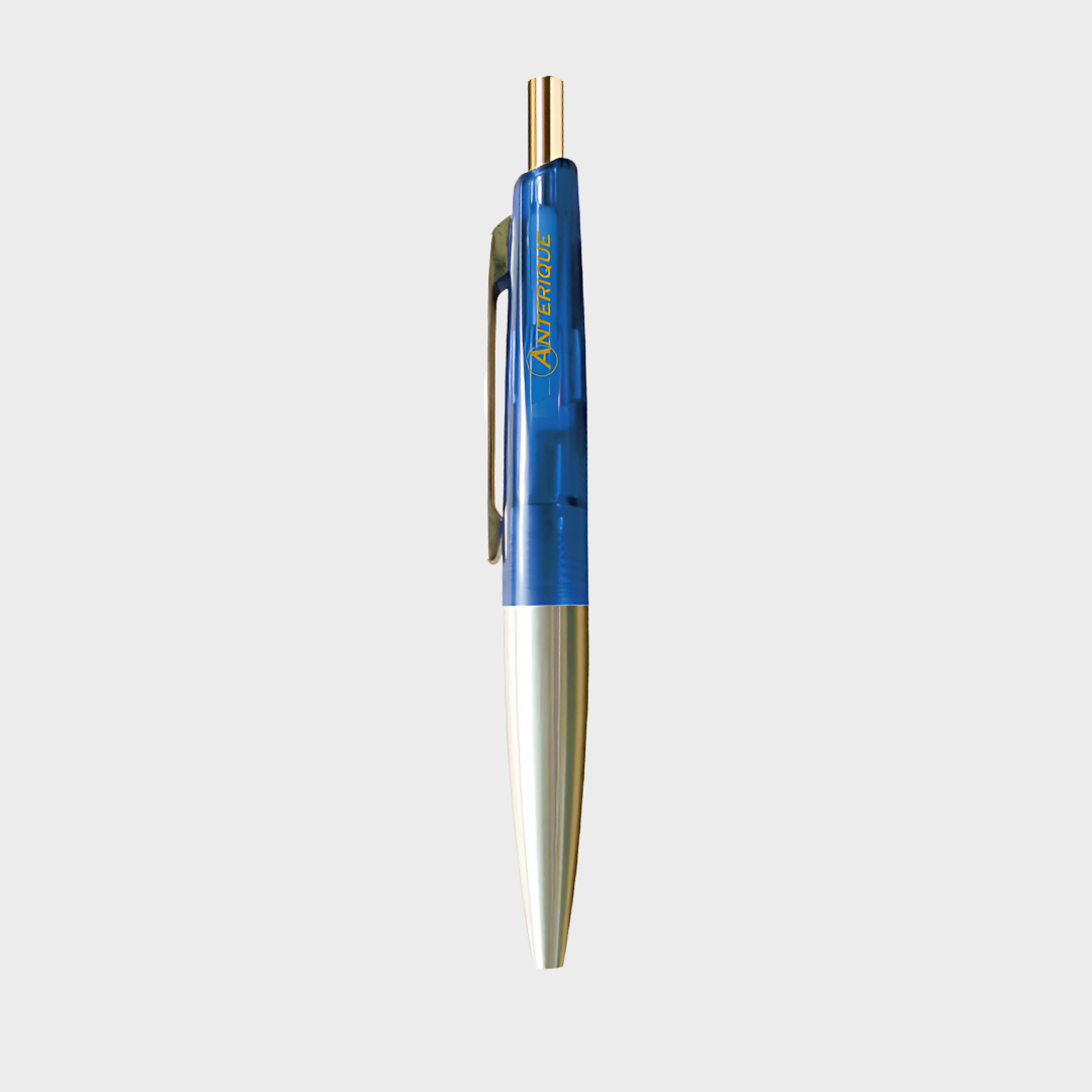 Anterique | Ballpoint Pen | 0.5mm | Black Ink | Brass | Mini | CLEAR | BP20-CRB