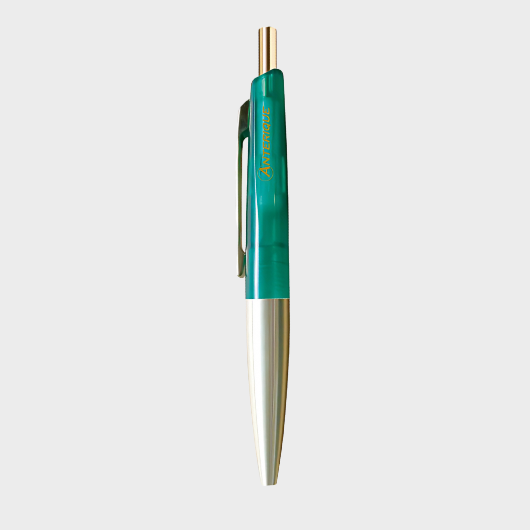 Anterique | Ballpoint Pen | 0.5mm | Black Ink | Brass | Mini | CLEAR | BP20-CRG