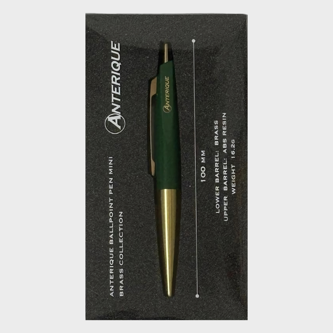 Anterique | Ballpoint Pen | 0.5mm | Black Ink | Brass | Mini | Vintage | BP20-FG