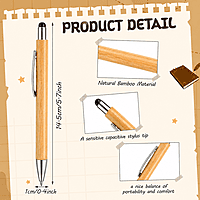 BP6 Bamboo Stylus Pen, Black Stylus