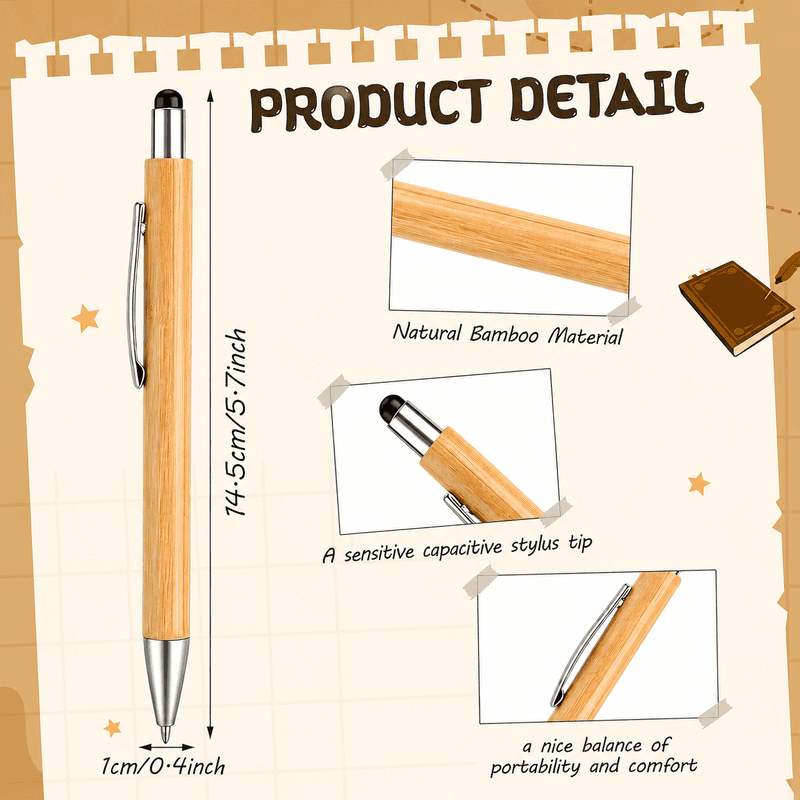 BP6 Bamboo Stylus Pen, Black Stylus