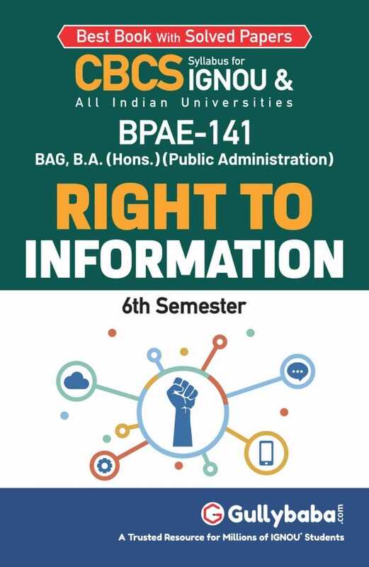IGNOU BPAE-141 - Right to Information, Latest CBCS Help Book Edition
