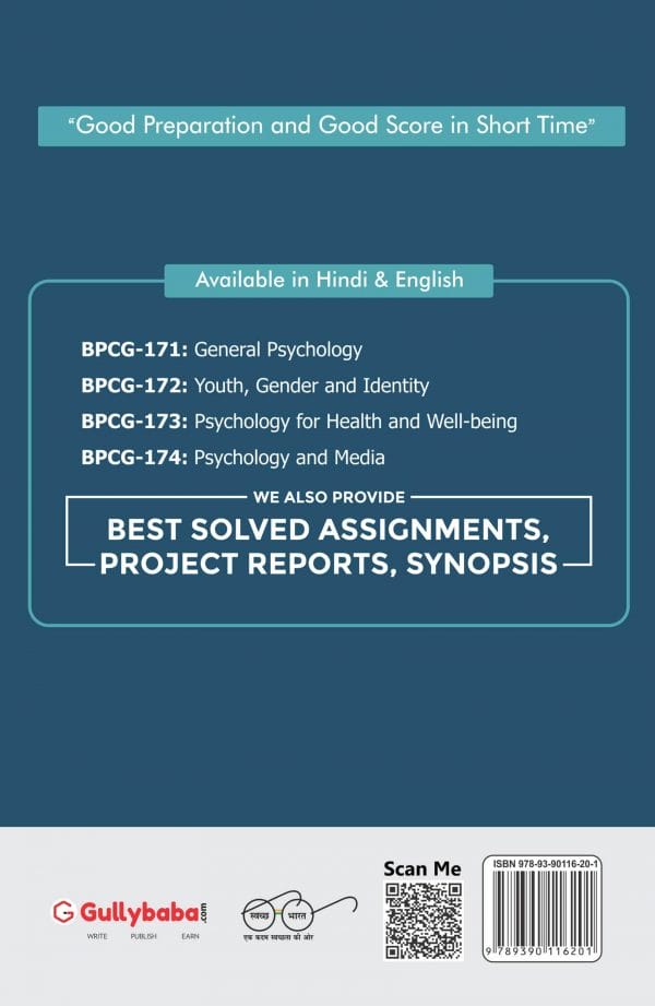 IGNOU BPCG-171 - General Psychology, Latest CBCS Help Book Edition