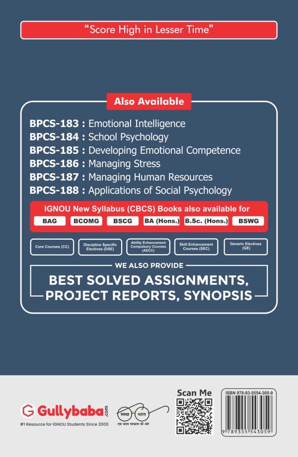 IGNOU BPCS-188 - Application of Social Psychology, Latest CBCS Help Book Edition