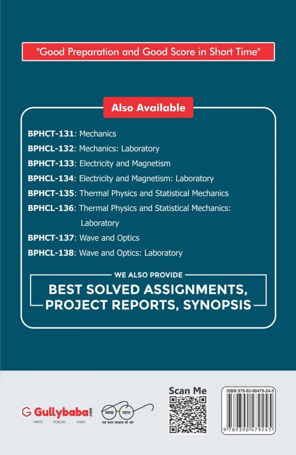 IGNOU BPHCL-132 - Mechanics: Laboratory, Latest CBCS Help Book Edition