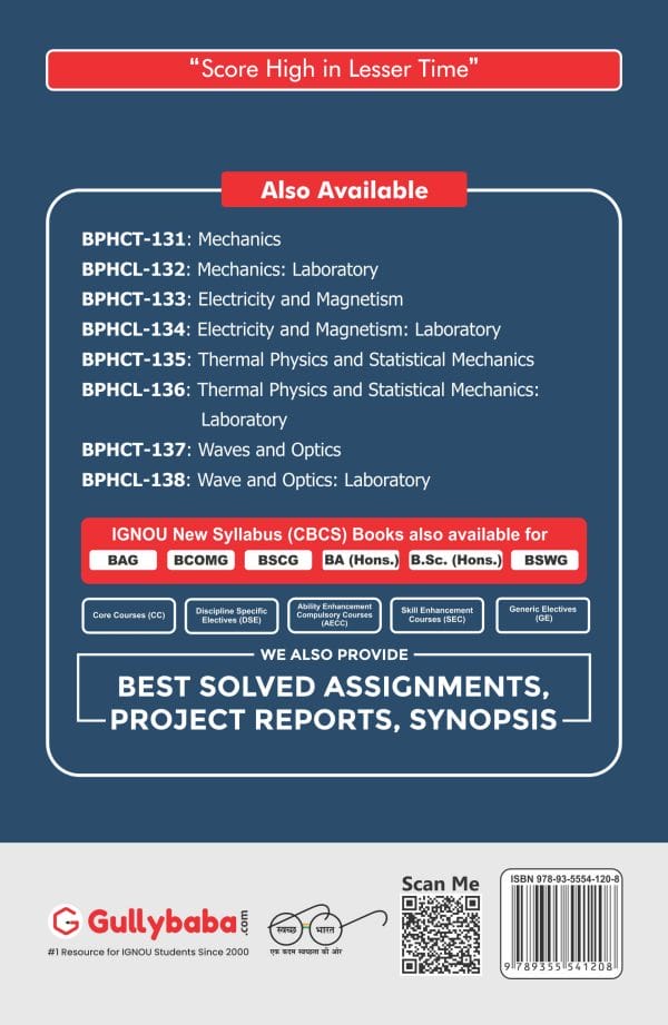 IGNOU BPHET-141 - Elements of Modern Physics, Latest CBCS Help Book Edition