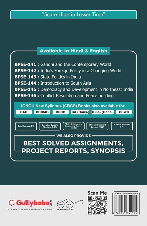 IGNOU BPSE-146 - Conflict Resolution and Peace Building, Latest CBCS Help Book Edition