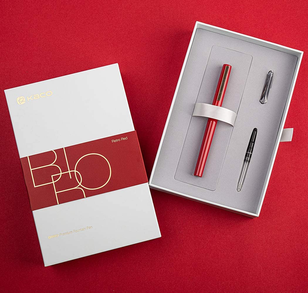 Kaco Brio Fountain Pen Set Red
