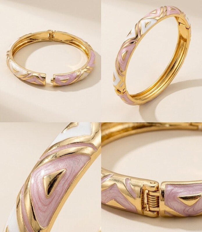 Florium™ Sleek Emanel Cuff Bracelet [BRENCF-03B]