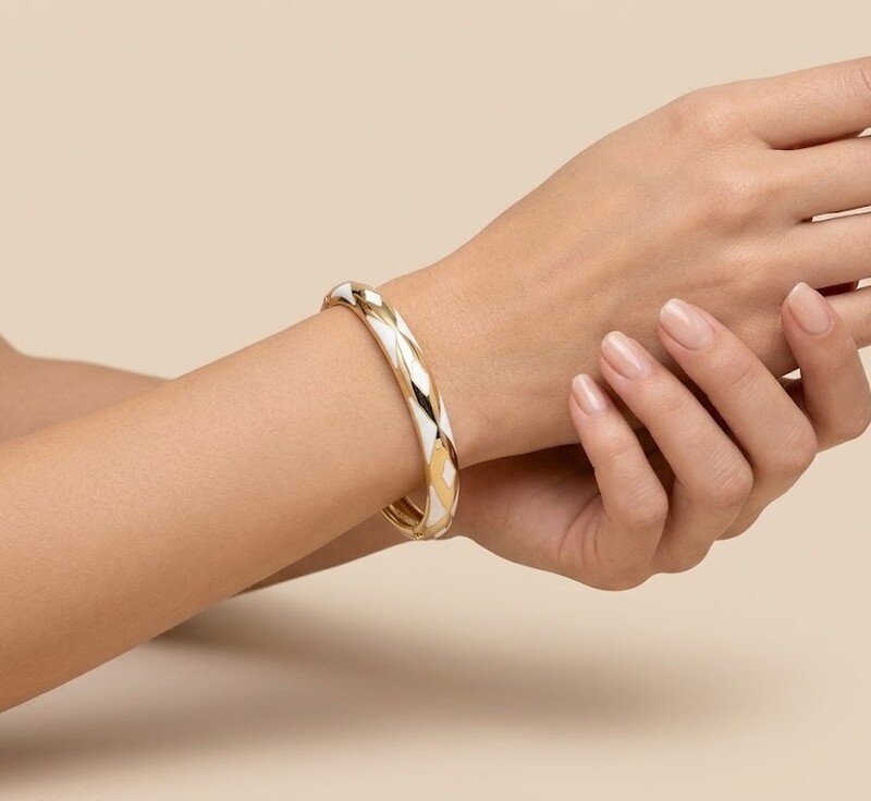 Florium™ Sleek Emanel Cuff Bracelet [BRENCF-01]