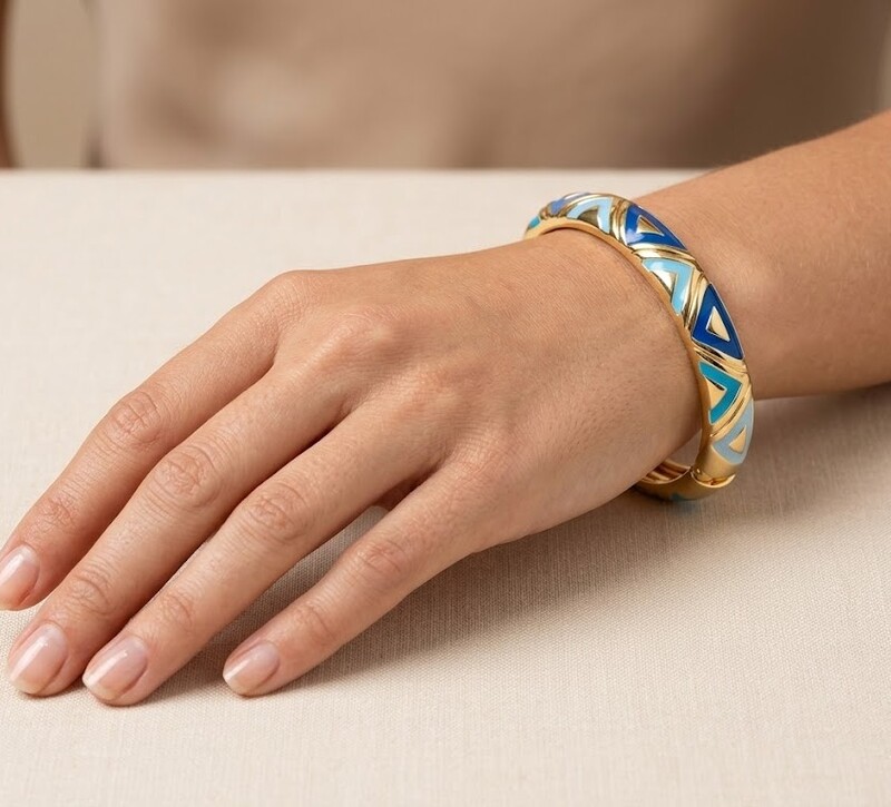 Florium™ Sleek Emanel Cuff Bracelet [BRENCF-03C]