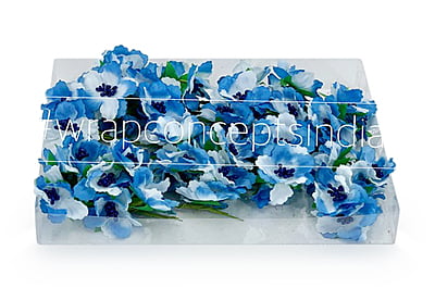 Flowers on stick - Blue & White