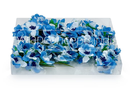 Flowers on stick - Blue & White