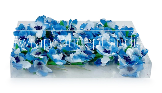 Flowers on stick - Blue & White