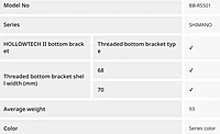 SHIMANO THREADED BOTTOM BRACKET 68/70mm ROAD BSA BBRS501