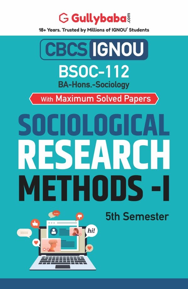 IGNOU BSOC-112 - Sociological Research Methods -I, Latest CBCS Help Book Edition