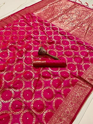 Banarasi Silk Saree-Magenta