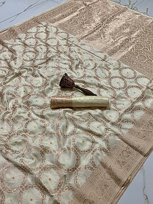 Banarasi Silk Saree-OffWhite